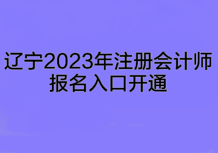 遼寧2023年注冊會計(jì)師報(bào)名入口開通~趕快來報(bào)名啦！