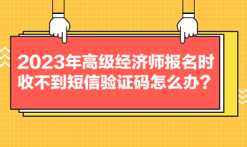 2023年高級經(jīng)濟師報名時收不到短信驗證碼怎么辦？