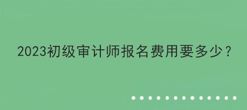 2023初級(jí)審計(jì)師報(bào)名費(fèi)用要多少？