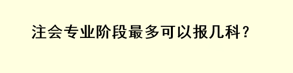 注會專業(yè)階段最多可以報幾科？