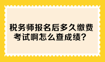 稅務(wù)師報(bào)名后多久繳費(fèi)考試啊怎么查成績