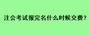 注會考試報完名什么時候交費？