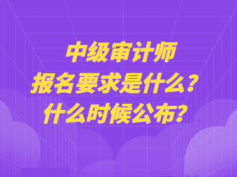 中級(jí)審計(jì)師報(bào)名要求是什么？什么時(shí)候公布？