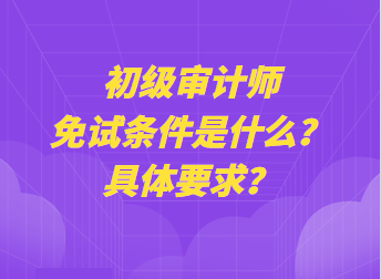 初級(jí)審計(jì)師免試條件是什么？具體要求？