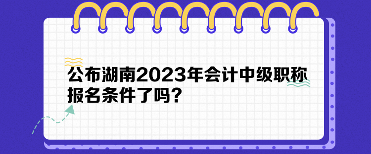 公布湖南2023年會計(jì)中級職稱報(bào)名條件了嗎？