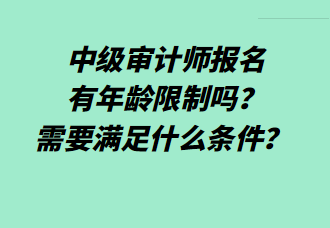 中級(jí)審計(jì)師報(bào)名有年齡限制嗎？需要滿足什么條件？