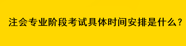 注會(huì)專業(yè)階段考試具體時(shí)間安排是什么？