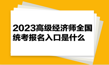 2023高級(jí)經(jīng)濟(jì)師全國(guó)統(tǒng)考報(bào)名入口是什么