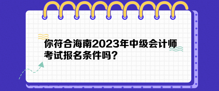 你符合海南2023年中級(jí)會(huì)計(jì)師考試報(bào)名條件嗎？