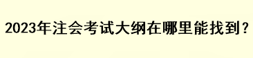 2023年注會(huì)考試大綱在哪里能找到？