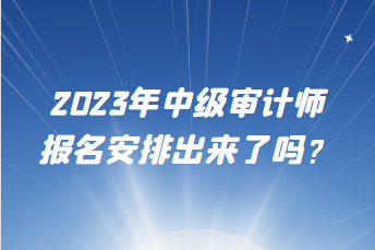 2023年中級(jí)審計(jì)師報(bào)名安排出來(lái)了嗎？