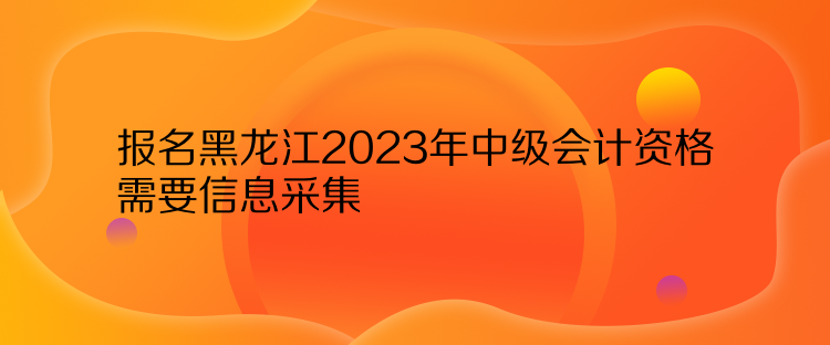 報(bào)名黑龍江2023年中級(jí)會(huì)計(jì)資格需要信息采集