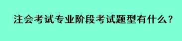 注會考試專業(yè)階段考試題型有什么？