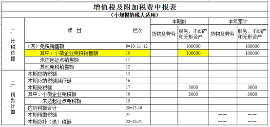 小微企業(yè)免稅銷售額申報表