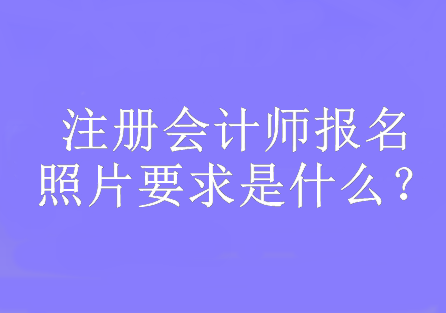 注冊會計師報名照片要求是什么？