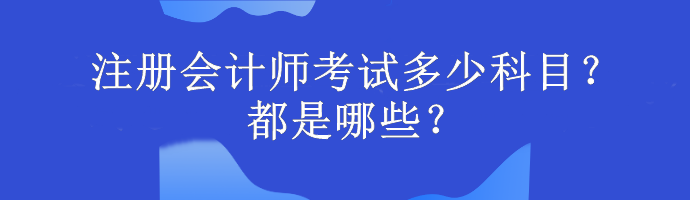 注冊會計師考試多少科目？都是哪些？