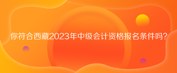 你符合西藏2023年中級(jí)會(huì)計(jì)資格報(bào)名條件嗎？