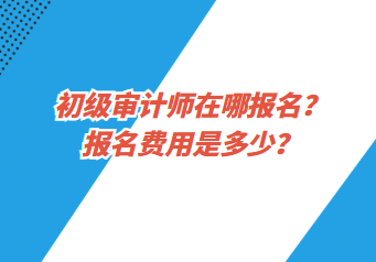 初級審計(jì)師在哪報(bào)名？報(bào)名費(fèi)用是多少？