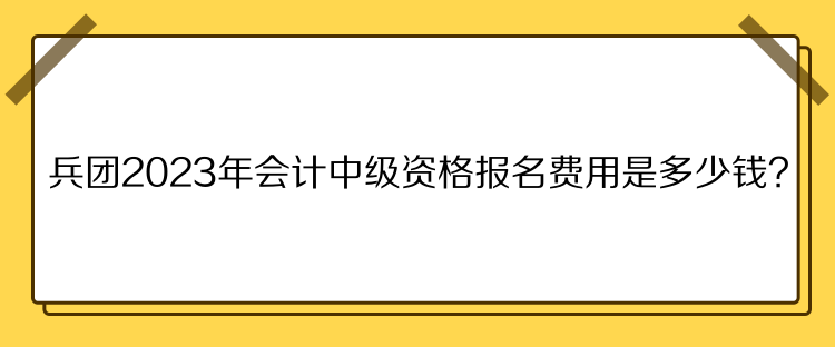 兵團(tuán)2023年會(huì)計(jì)中級(jí)資格報(bào)名費(fèi)用是多少錢？