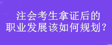 注會考生：拿證后的職業(yè)發(fā)展該如何規(guī)劃？