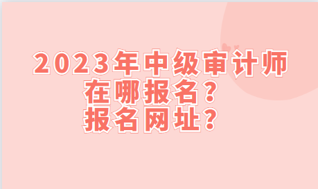 2023年中級(jí)審計(jì)師在哪報(bào)名？報(bào)名網(wǎng)址？