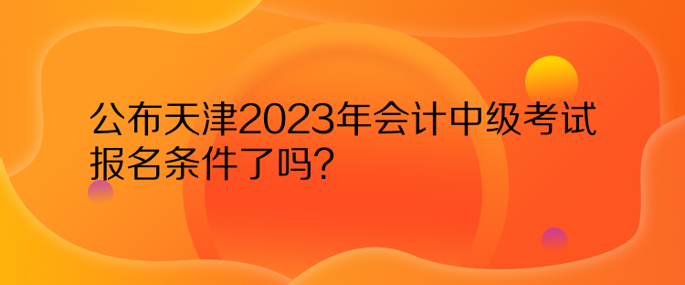 公布天津2023年會計中級考試報名條件了嗎？