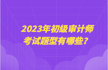 2023年初級審計師考試題型有哪些？