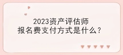 2023資產(chǎn)評估師報名費支付方式是什么？