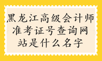 黑龍江高級會計師準(zhǔn)考證號查詢網(wǎng)站是什么名字