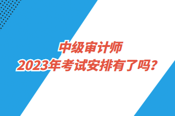 中級審計師2023年考試安排有了嗎？