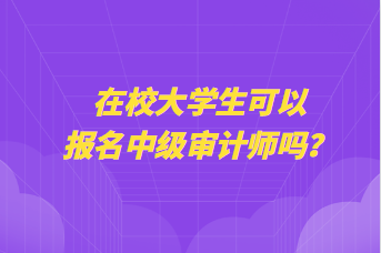 在校大學(xué)生可以報名中級審計師嗎？