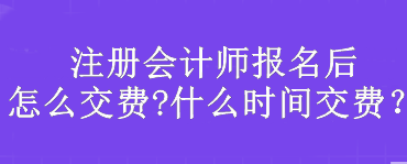 注冊會計師報名后怎么交費?什么時間交費？