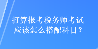 打算報考稅務師考試應該怎么搭配科目？