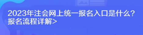 2023年注會(huì)網(wǎng)上統(tǒng)一報(bào)名入口是什么？報(bào)名流程詳解>