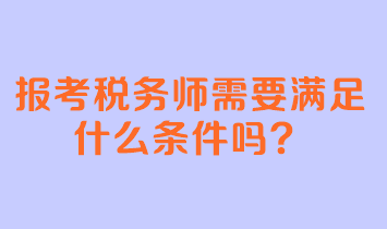 報考稅務師需要滿足什么條件嗎？