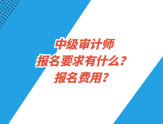 中級(jí)審計(jì)師報(bào)名要求有什么？報(bào)名費(fèi)用？