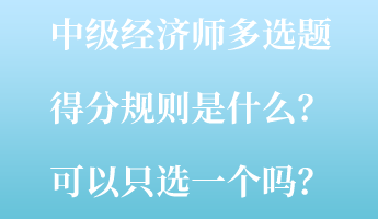 中級(jí)經(jīng)濟(jì)師多選題得分規(guī)則是什么？可以只選一個(gè)嗎？