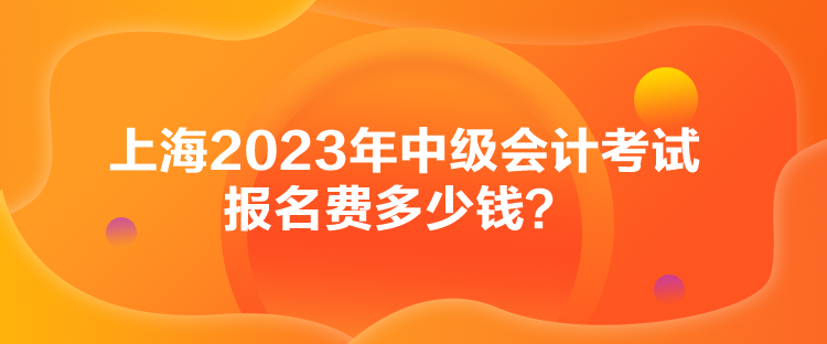 上海2023年中級會計考試報名費多少錢？