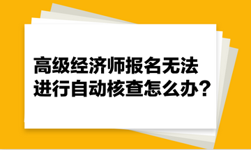 高級(jí)經(jīng)濟(jì)師報(bào)名無(wú)法進(jìn)行自動(dòng)核查怎么辦？