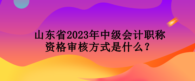 山東省2023年中級(jí)會(huì)計(jì)職稱資格審核方式是什么？