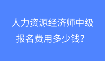 人力資源經(jīng)濟師中級報名費用多少錢？