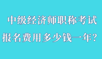 中級經濟師職稱考試報名費用多少錢一年？