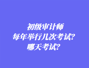 初級審計師每年舉行幾次考試？哪天考試？