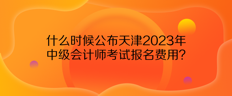 什么時候公布天津2023年中級會計師考試報名費用？