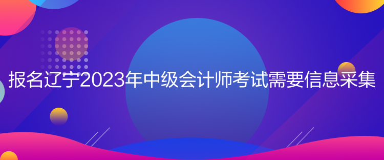 報名遼寧2023年中級會計(jì)師考試需要信息采集