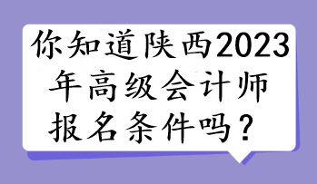 你知道陜西2023年高級(jí)會(huì)計(jì)師報(bào)名條件嗎？