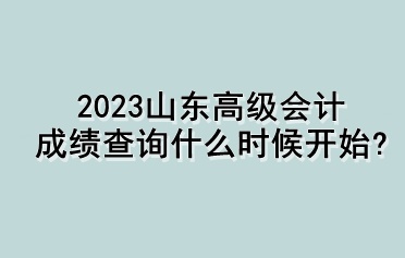 2023山東高級(jí)會(huì)計(jì)成績查詢什么時(shí)候開始？