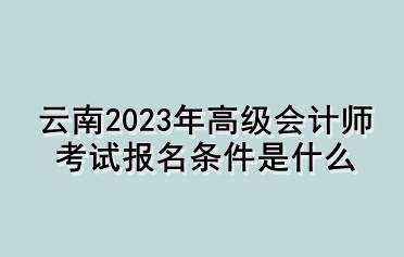 云南2023年高級(jí)會(huì)計(jì)師考試報(bào)名條件是什么？