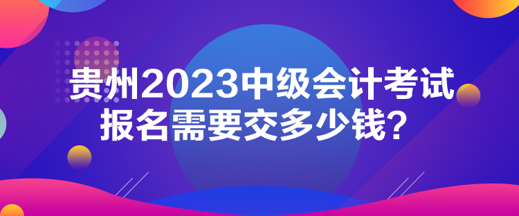 貴州2023中級會計考試報名需要交多少錢？