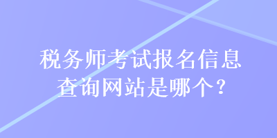 稅務(wù)師考試報(bào)名信息查詢網(wǎng)站是哪個(gè)？